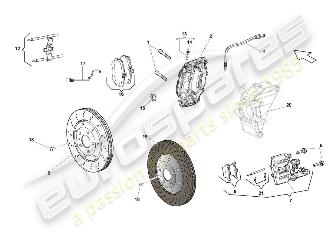 lamborghini lp550-2 coupe (2013) disc brake rear parts diagram