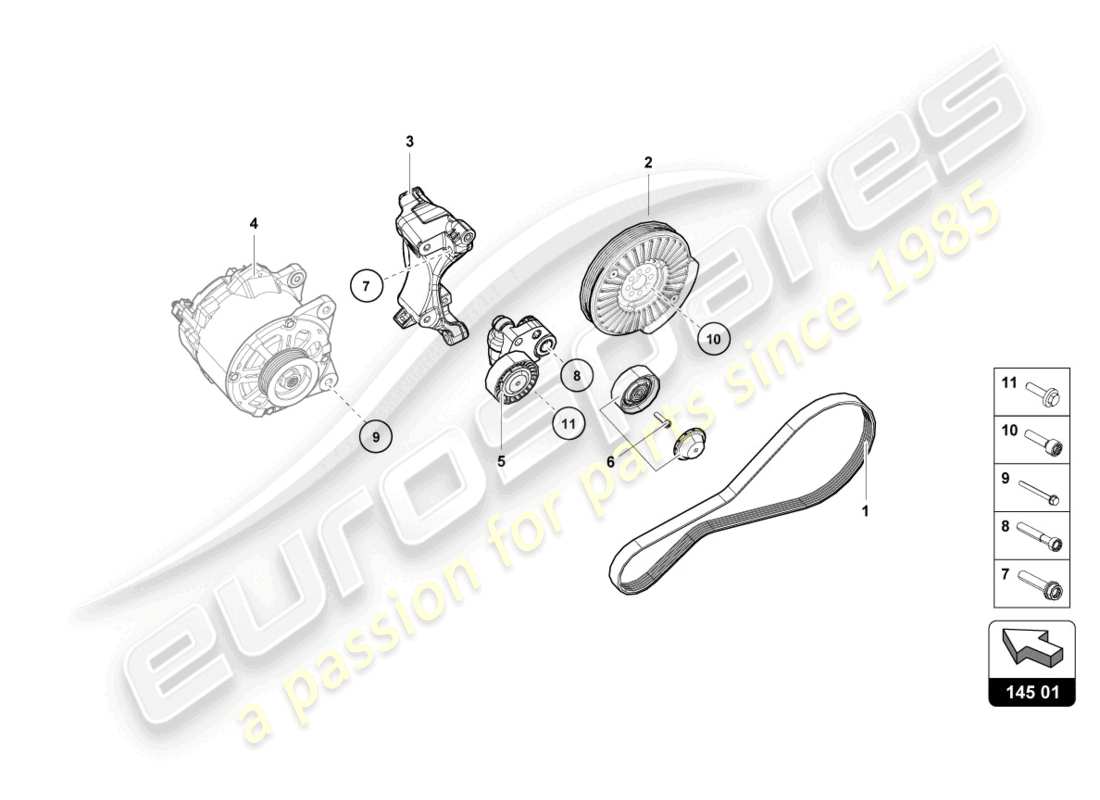 lamborghini sto (2024) individual parts for 3-phase alternator part diagram