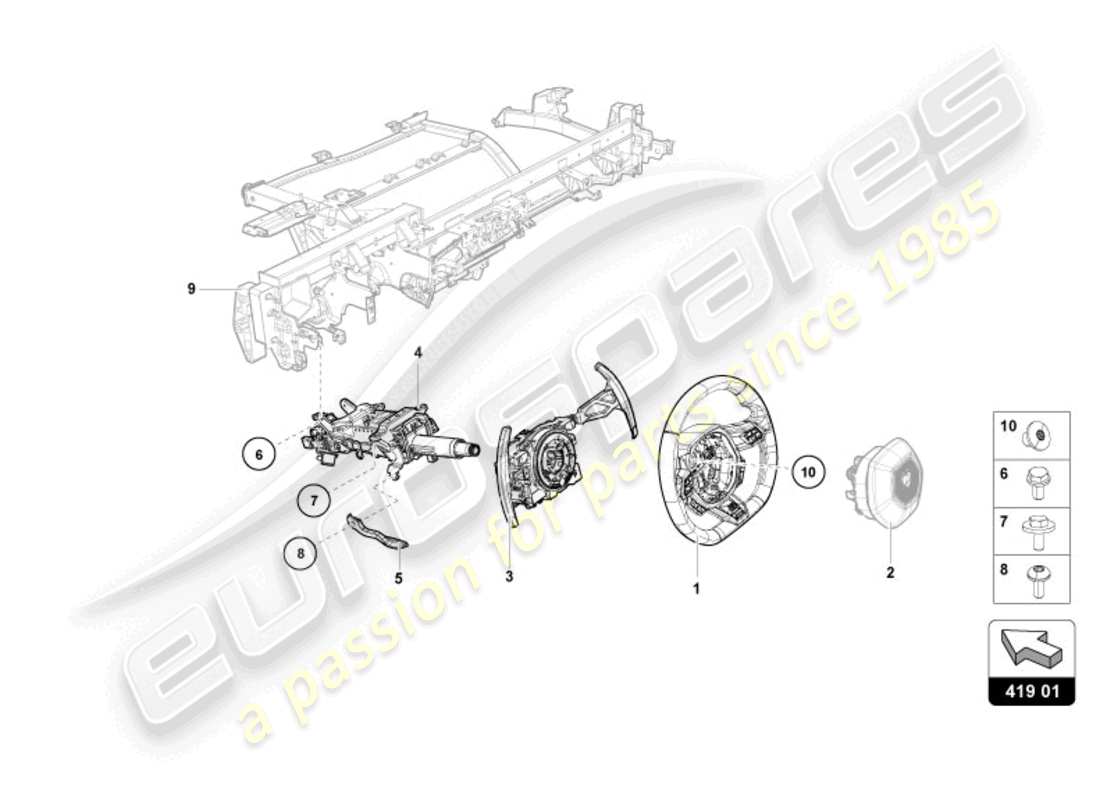 lamborghini sterrato (2024) steering system parts diagram