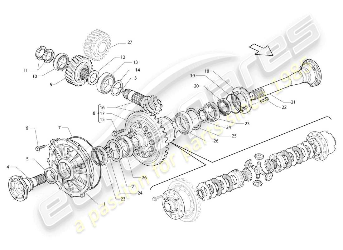 lamborghini lp560-4 coupe (2014) differential parts diagram