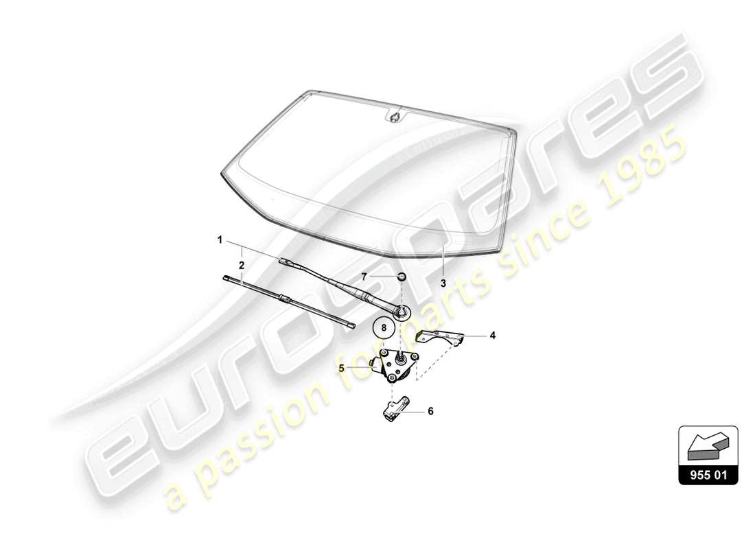 lamborghini super trofeo (2015) windshield wiper parts diagram