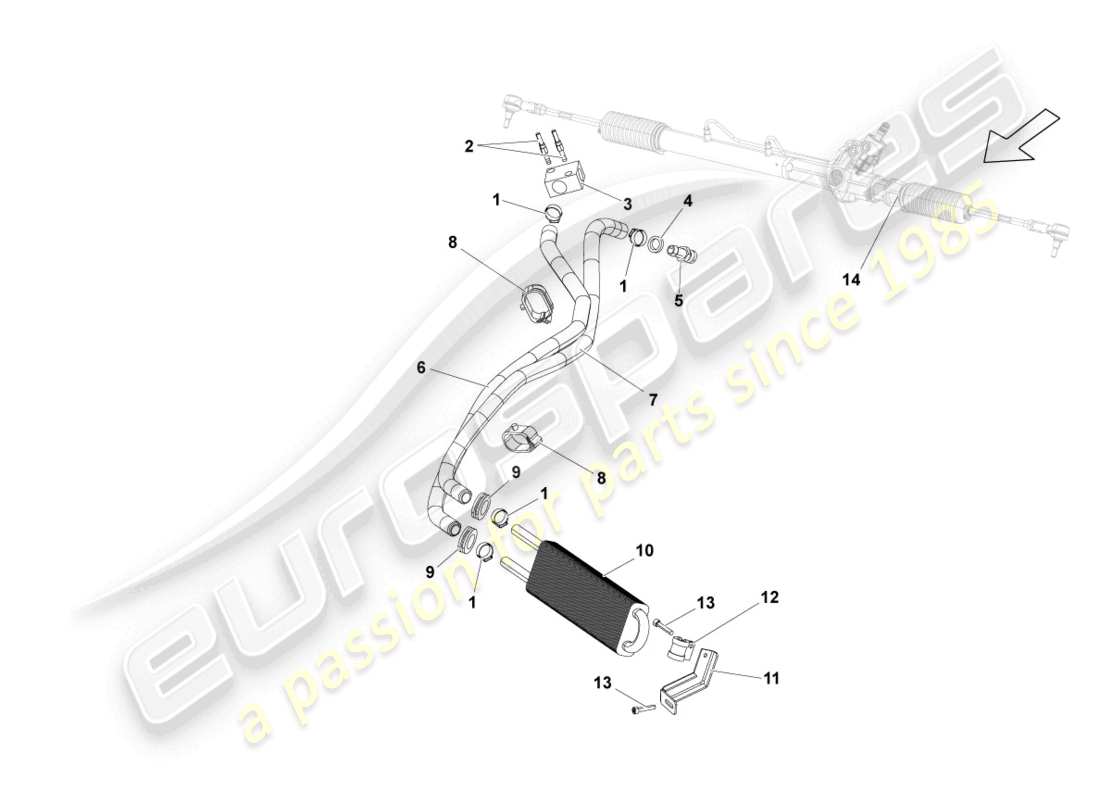 lamborghini gallardo coupe (2006) oil cooler lhd parts diagram