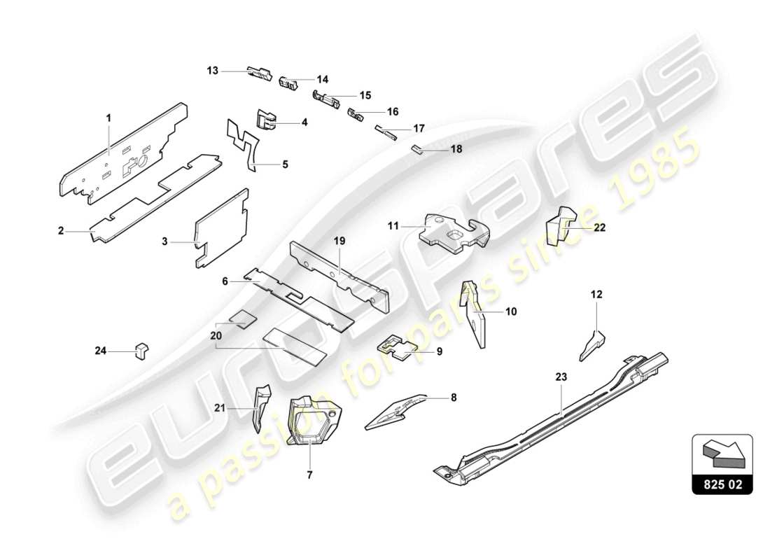 lamborghini evo coupe (2023) damping parts diagram