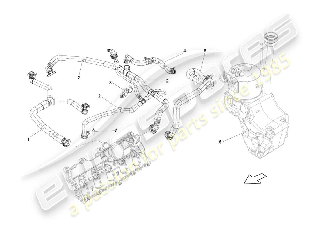 lamborghini lp550-2 coupe (2014) ventilation for cylinder head cover parts diagram