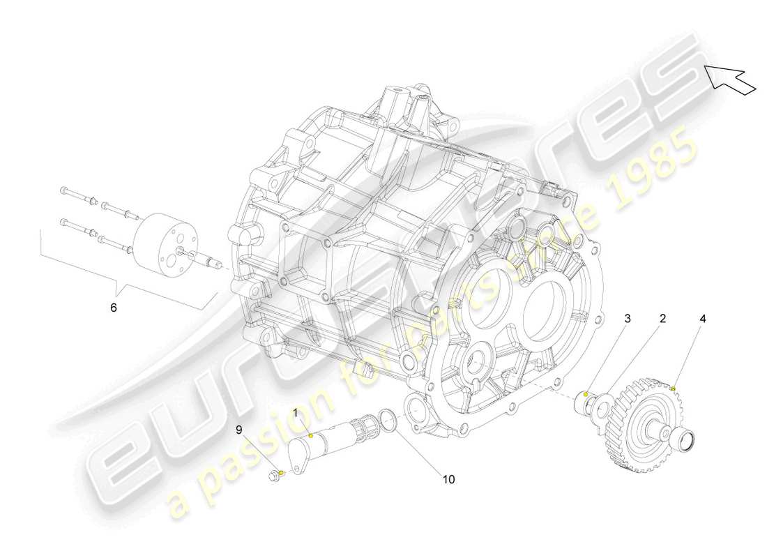 lamborghini gallardo spyder (2006) sliding wheel for reverse gear part diagram