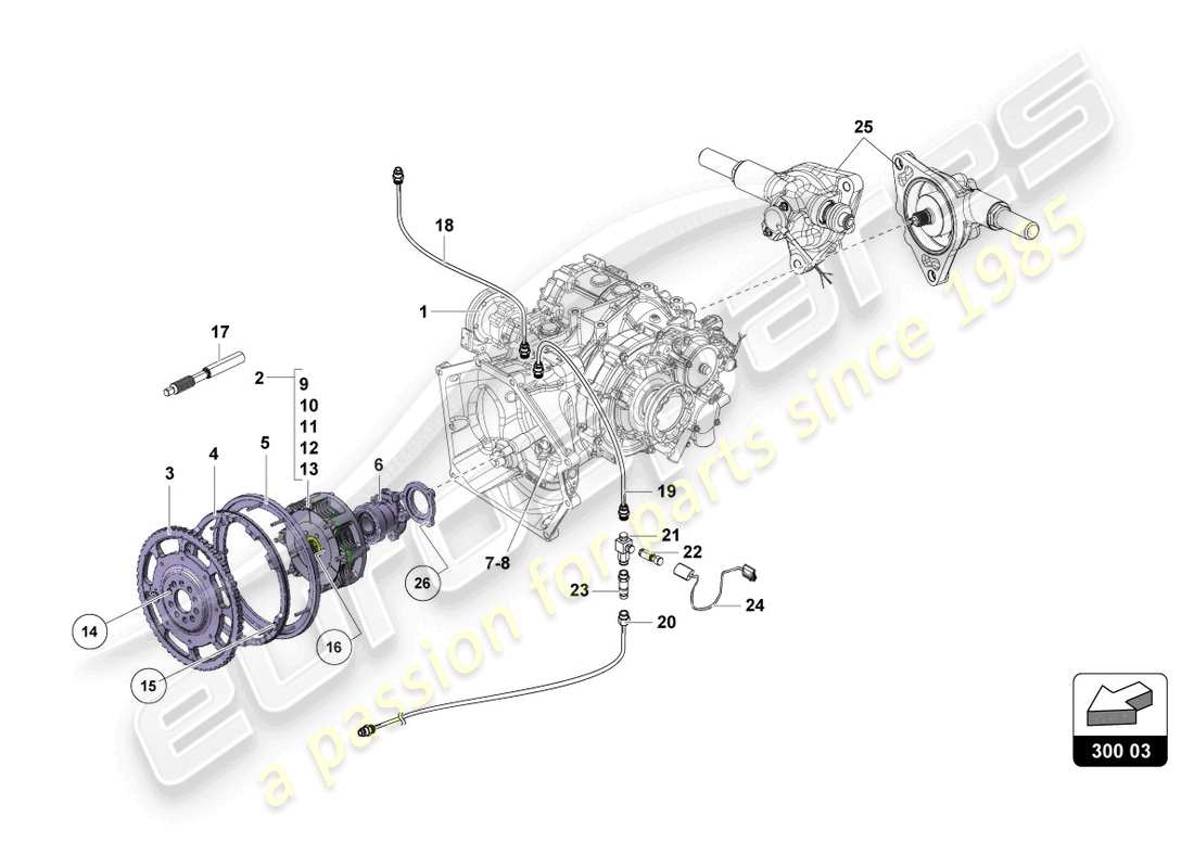 lamborghini super trofeo evo (2018) clutch part diagram