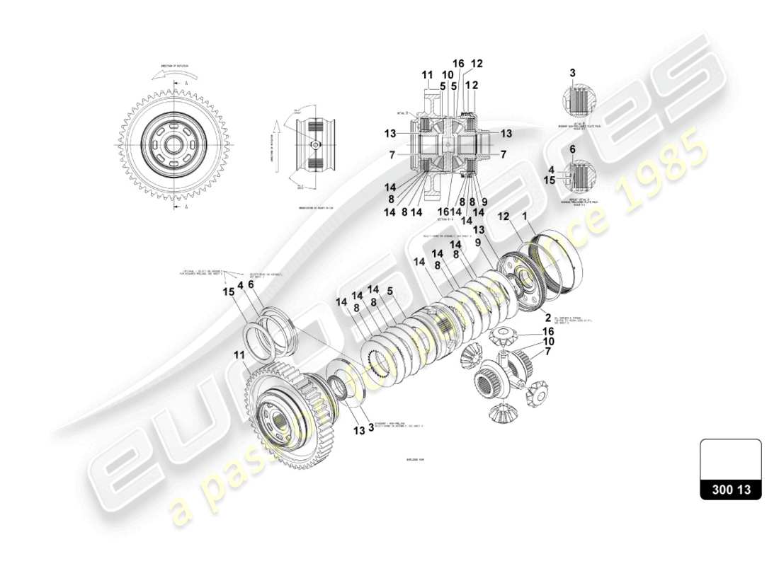 lamborghini super trofeo (2015) crownwheel parts diagram