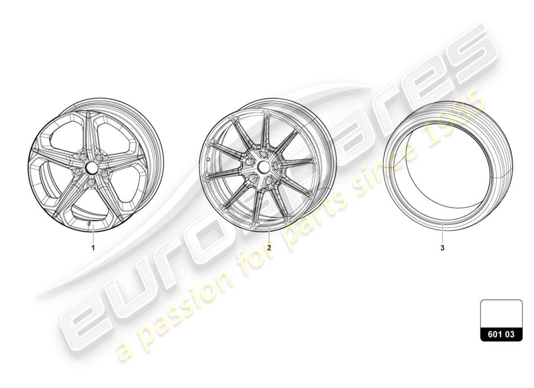 lamborghini urus (2021) wheels/tyres 21 parts diagram