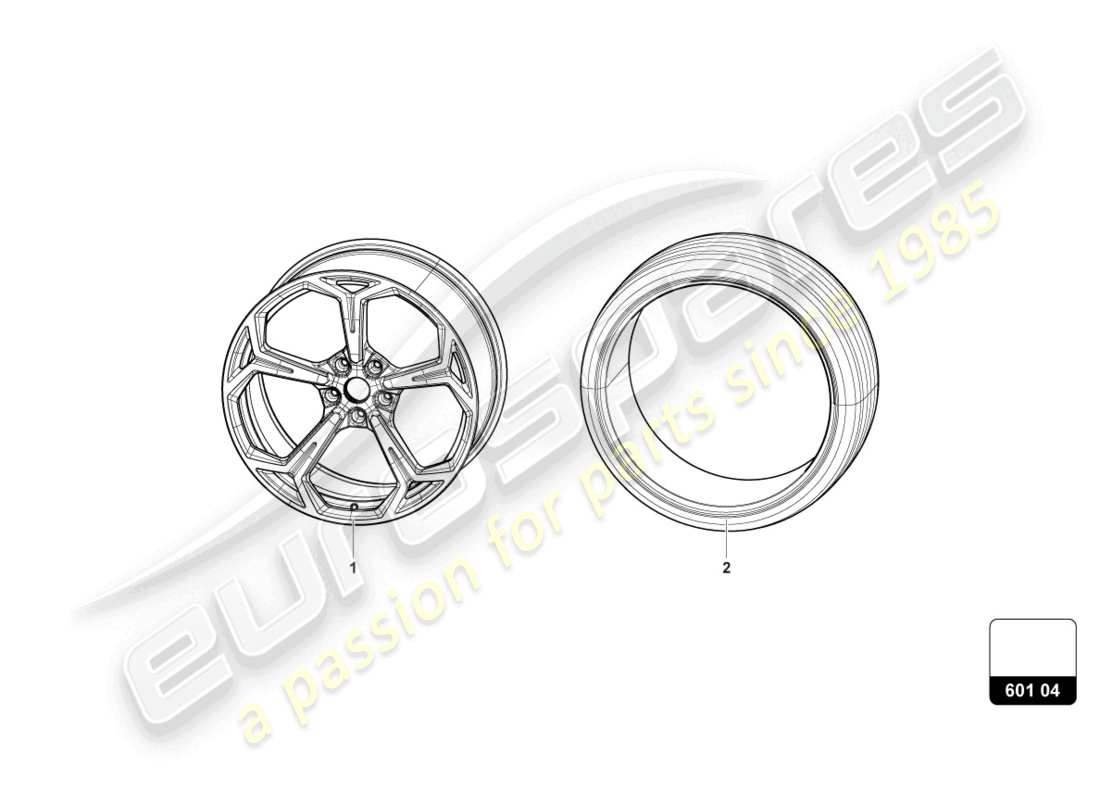 lamborghini urus (2022) wheels/tyres 22 part diagram