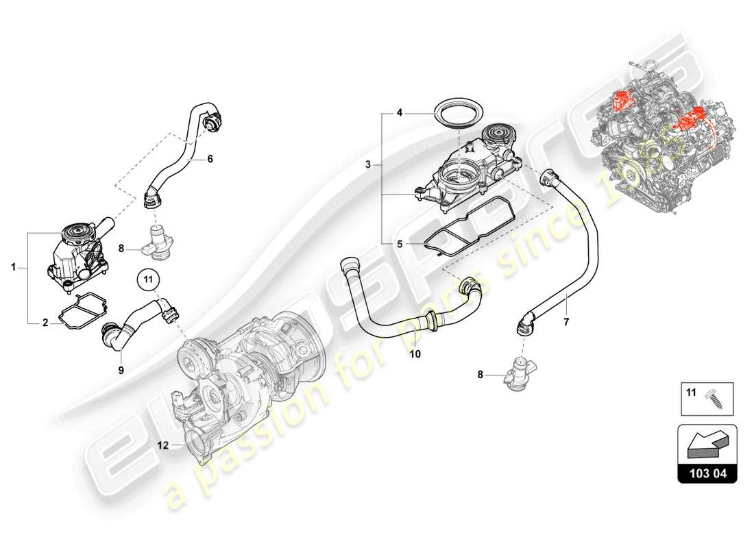 lamborghini urus (2021) ventilation for cylinder block part diagram