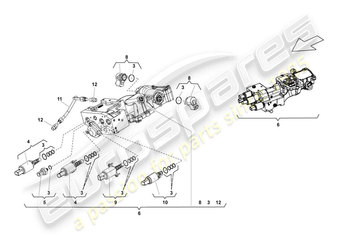 a part diagram from the lamborghini lp560-4 spider (2009) parts catalogue