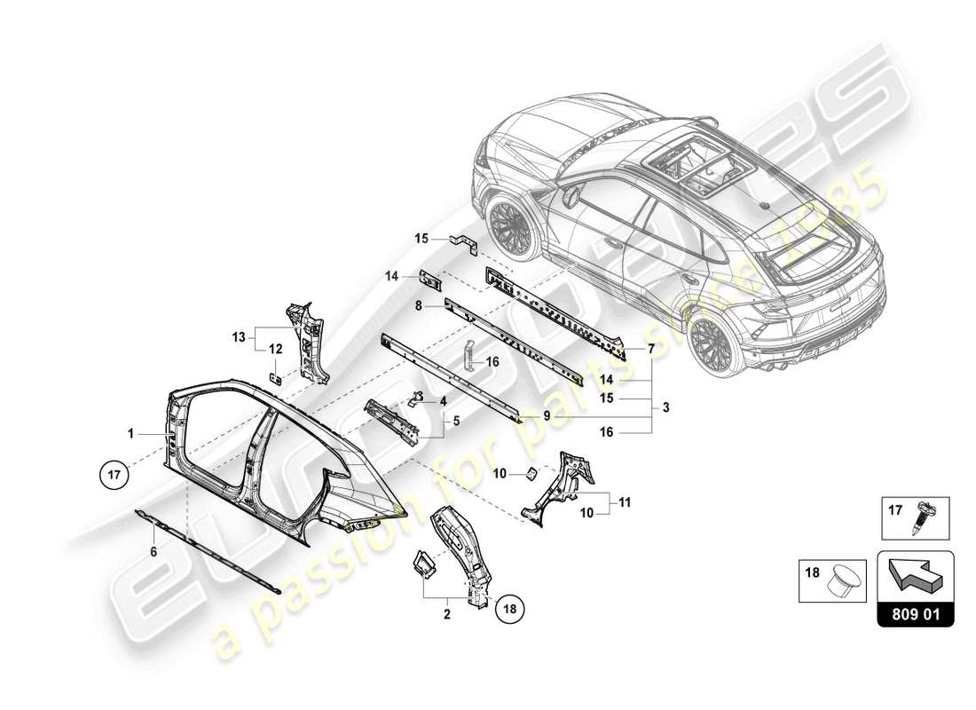 part diagram containing part number 8v0809237