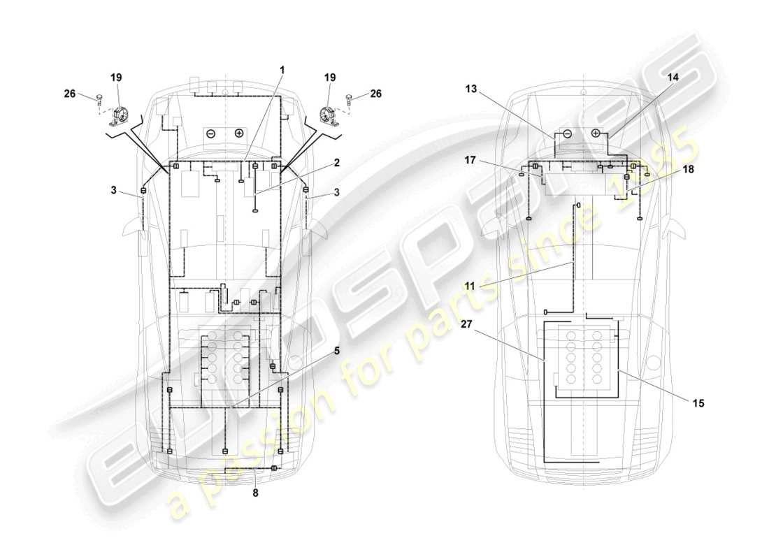 VIEW PARTS DIAGRAMS FROM THE LAMBORGHINI GALLARDO PARTS CATALOGUE a part diagram from the lamborghini gallardo parts catalogue