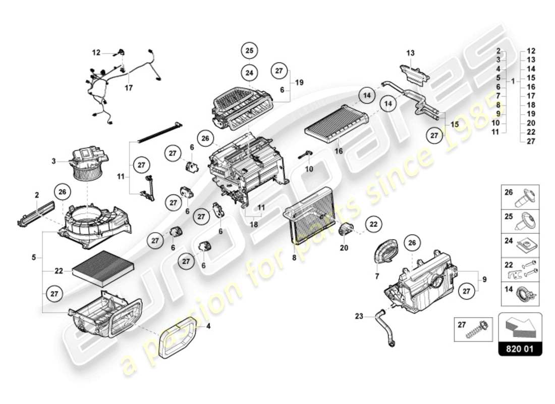 VIEW PARTS DIAGRAMS FROM THE LAMBORGHINI REVUELTO PARTS CATALOGUE a part diagram from the lamborghini revuelto parts catalogue