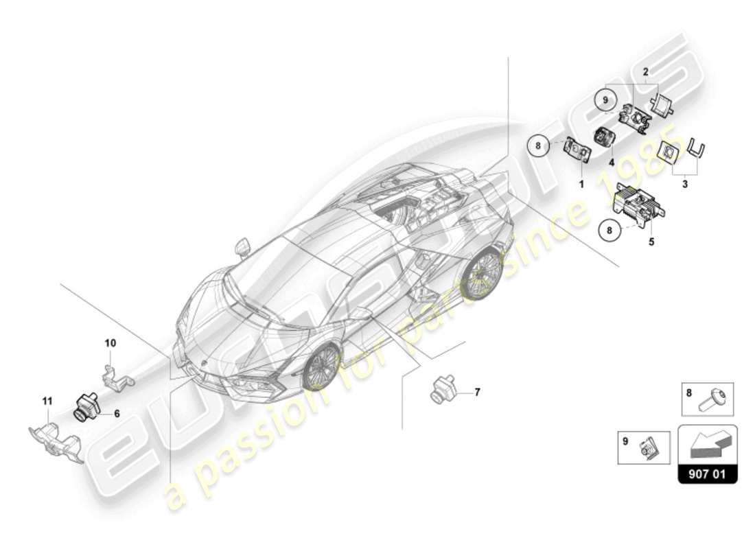 VIEW PARTS DIAGRAMS FROM THE LAMBORGHINI REVUELTO PARTS CATALOGUE a part diagram from the lamborghini revuelto parts catalogue