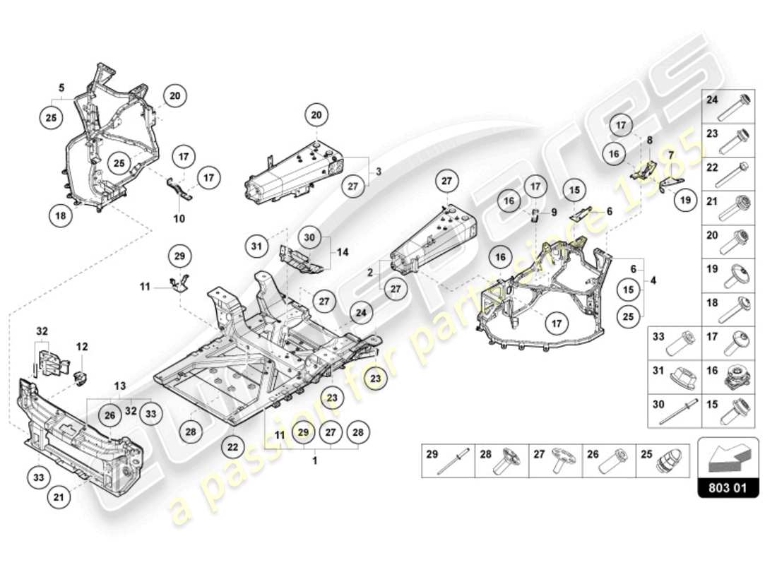 a part diagram from the lamborghini revuelto parts catalogue