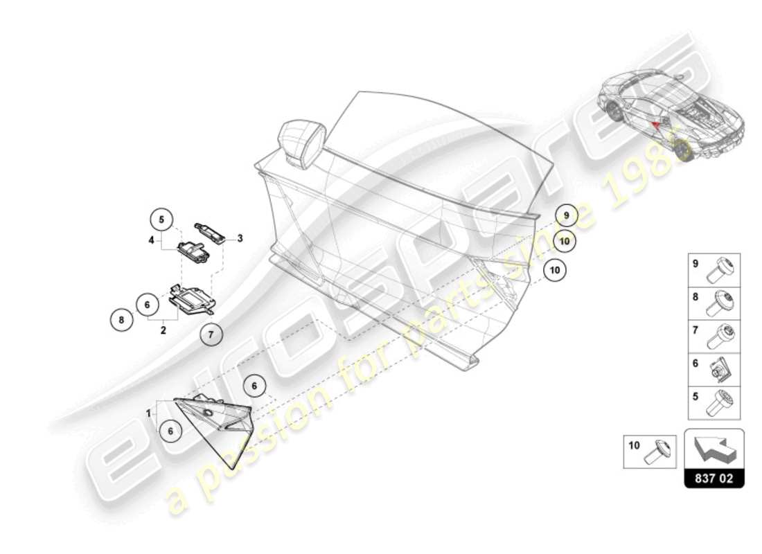 a part diagram from the lamborghini revuelto parts catalogue