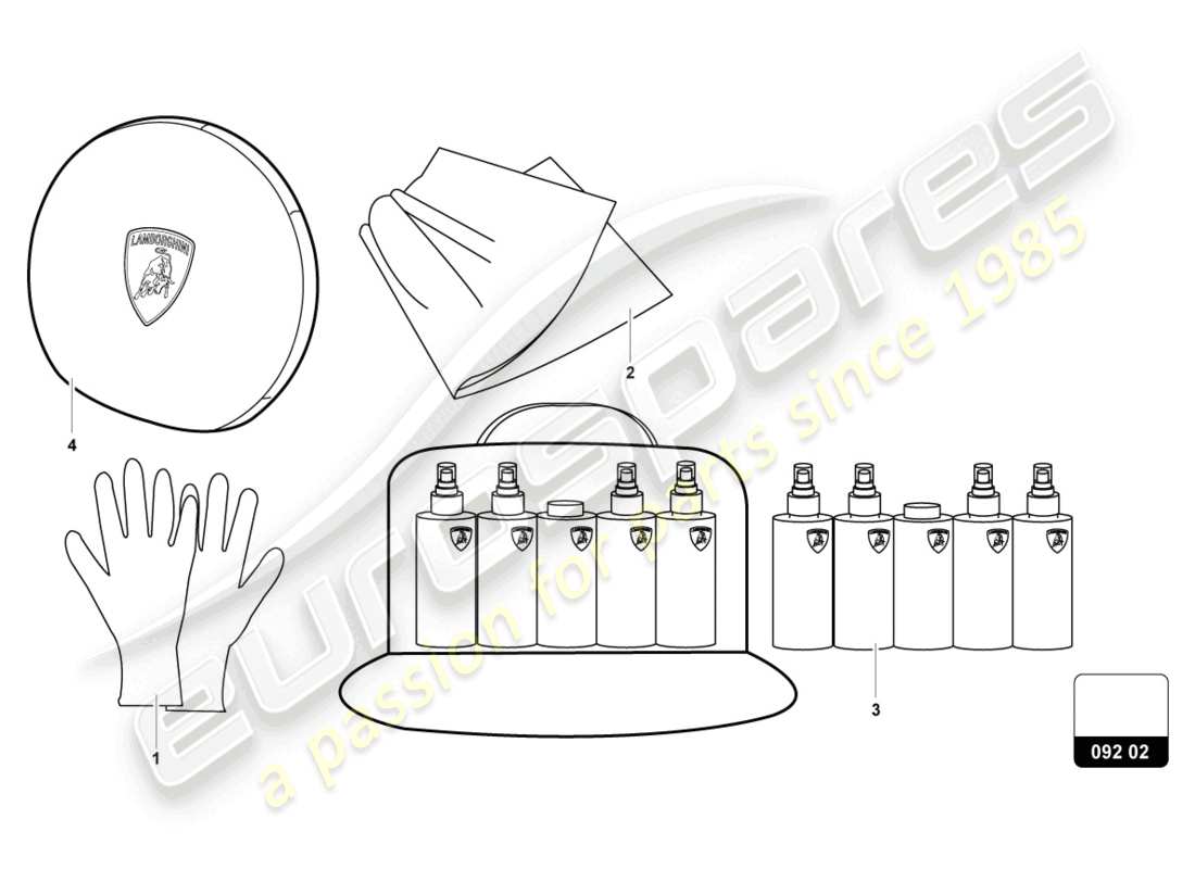 a part diagram from the lamborghini urus s (accessories) parts catalogue