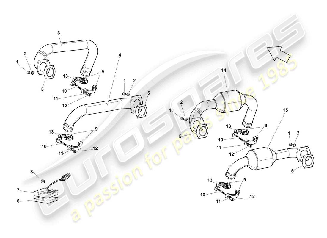 a part diagram from the lamborghini lp640 roadster (2008) parts catalogue