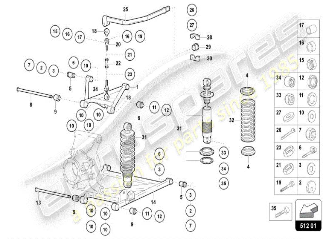 a part diagram from the lamborghini diablo parts catalogue