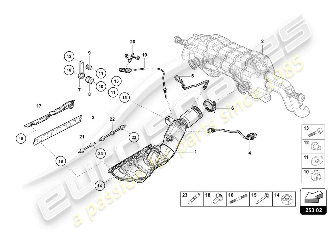 a part diagram from the lamborghini huracan sterrato parts catalogue