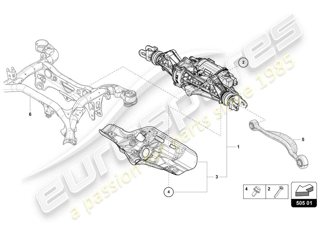 a part diagram from the lamborghini urus (2020) parts catalogue