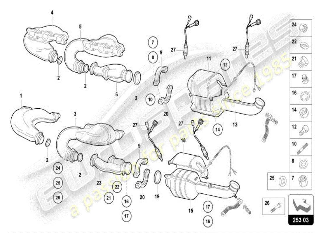 a part diagram from the lamborghini diablo parts catalogue