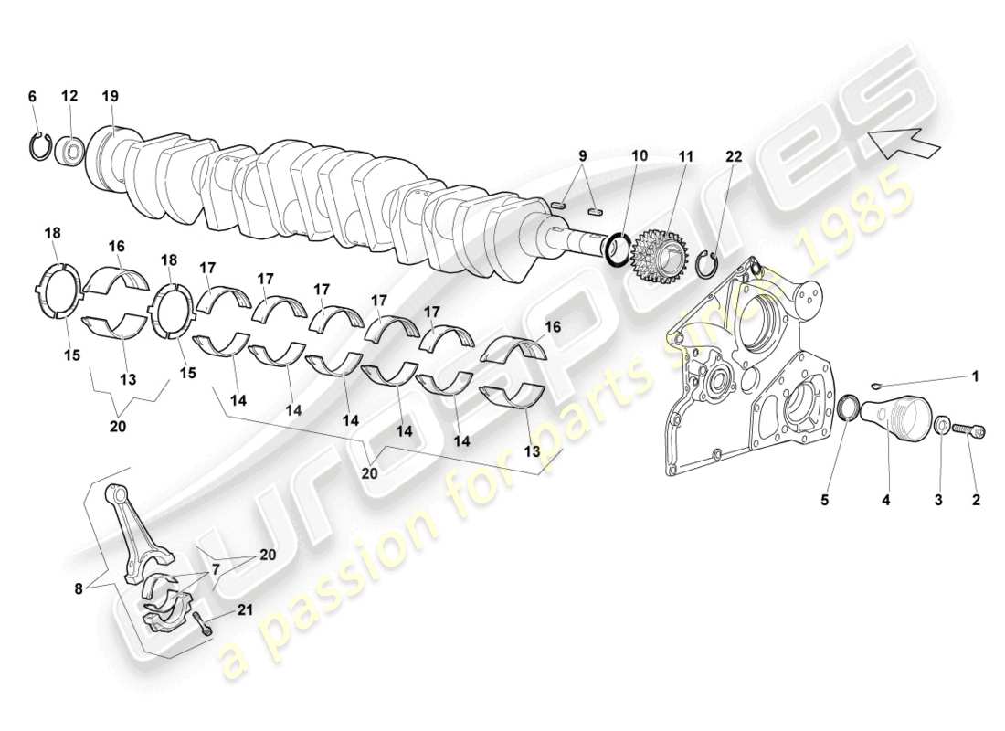 VIEW PARTS DIAGRAMS FROM THE LAMBORGHINI MURCIELAGO PARTS CATALOGUE a part diagram from the lamborghini murcielago parts catalogue