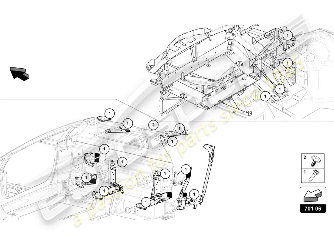 a part diagram from the lamborghini aventador ultimae parts catalogue