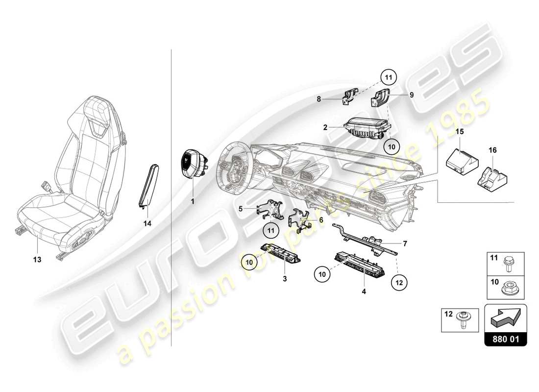 VIEW PARTS DIAGRAMS FROM THE LAMBORGHINI HURACAN PARTS CATALOGUE a part diagram from the lamborghini huracan parts catalogue