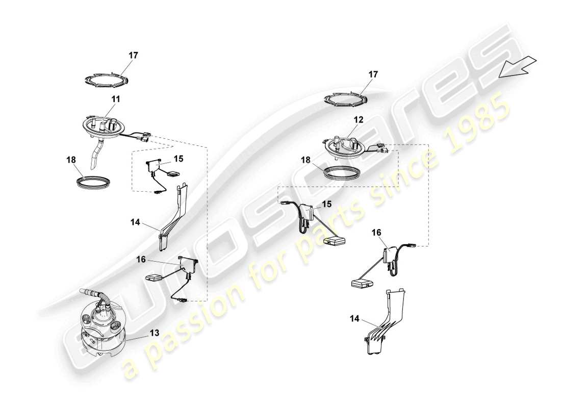 a part diagram from the lamborghini lp570-4 spyder performante (2011) parts catalogue