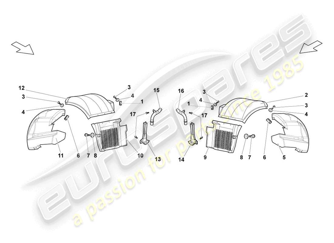 a part diagram from the lamborghini lp640 coupe (2010) parts catalogue