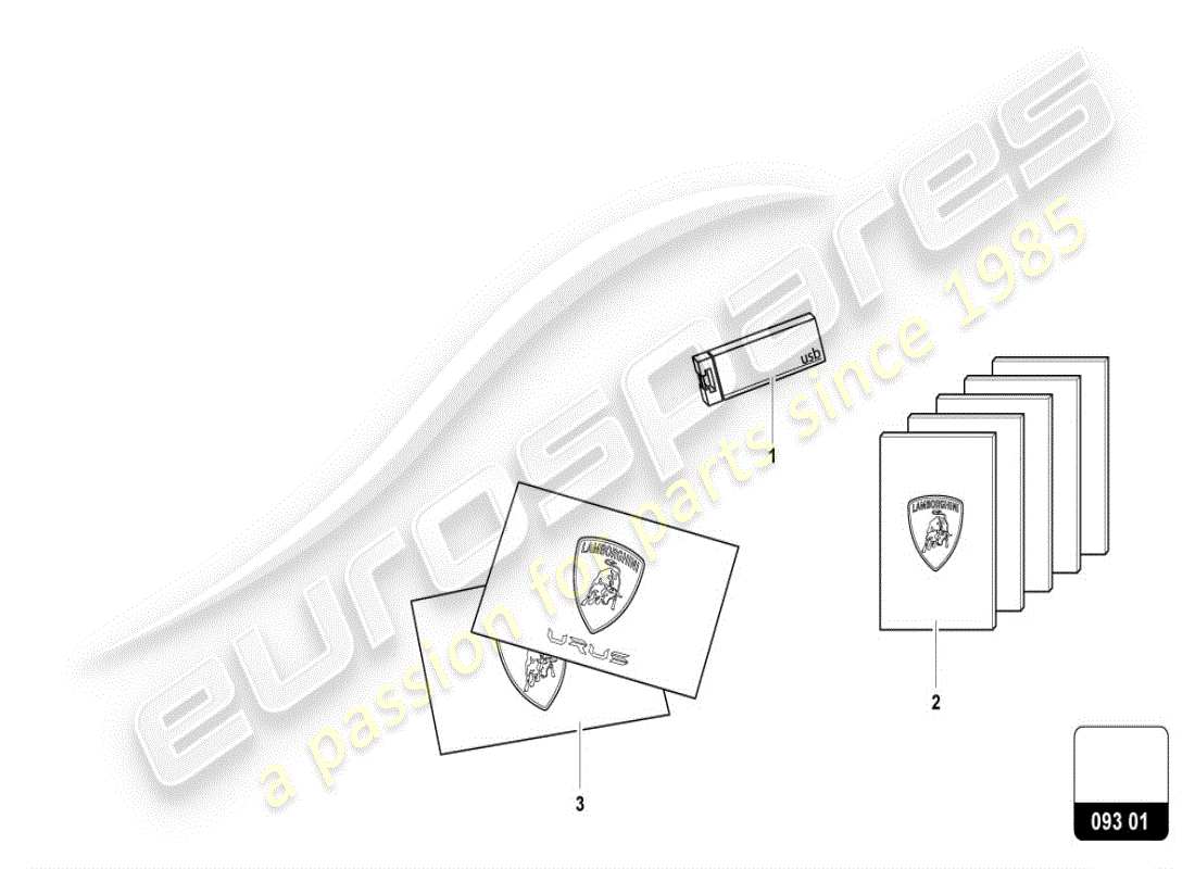 a part diagram from the lamborghini urus s (accessories) parts catalogue