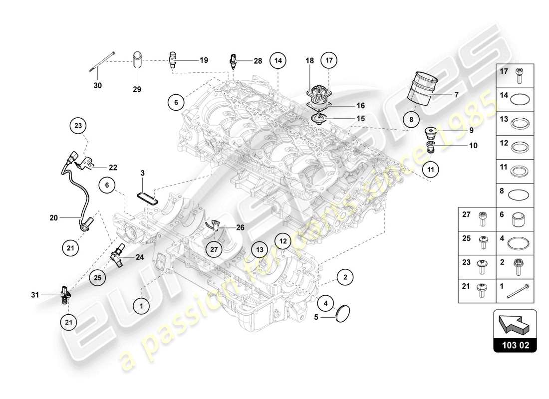 a part diagram from the lamborghini countach parts catalogue