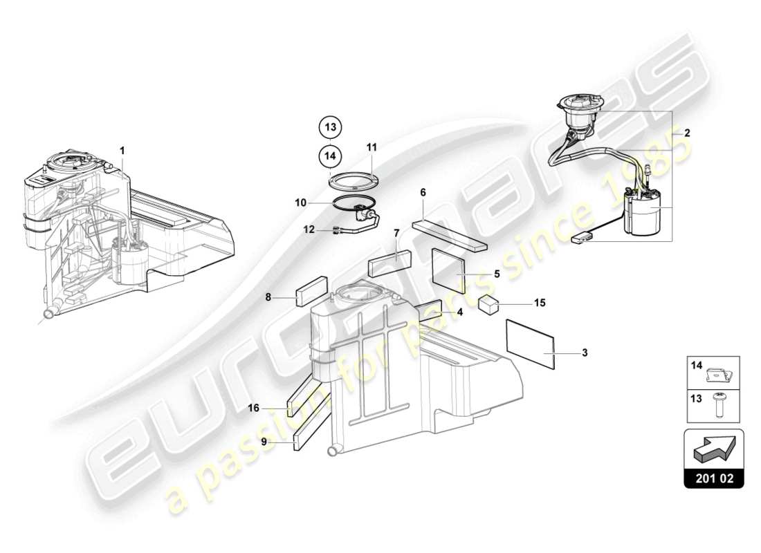 lamborghini countach lpi 800-4 (2022) fuel tank left parts diagram