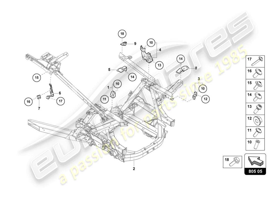 lamborghini sto (2024) chassis side, rear part diagram