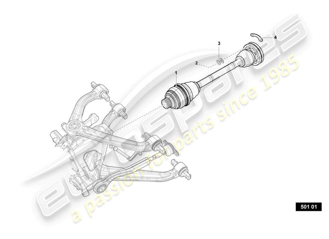 lamborghini super trofeo (2015) rear drive shaft parts diagram