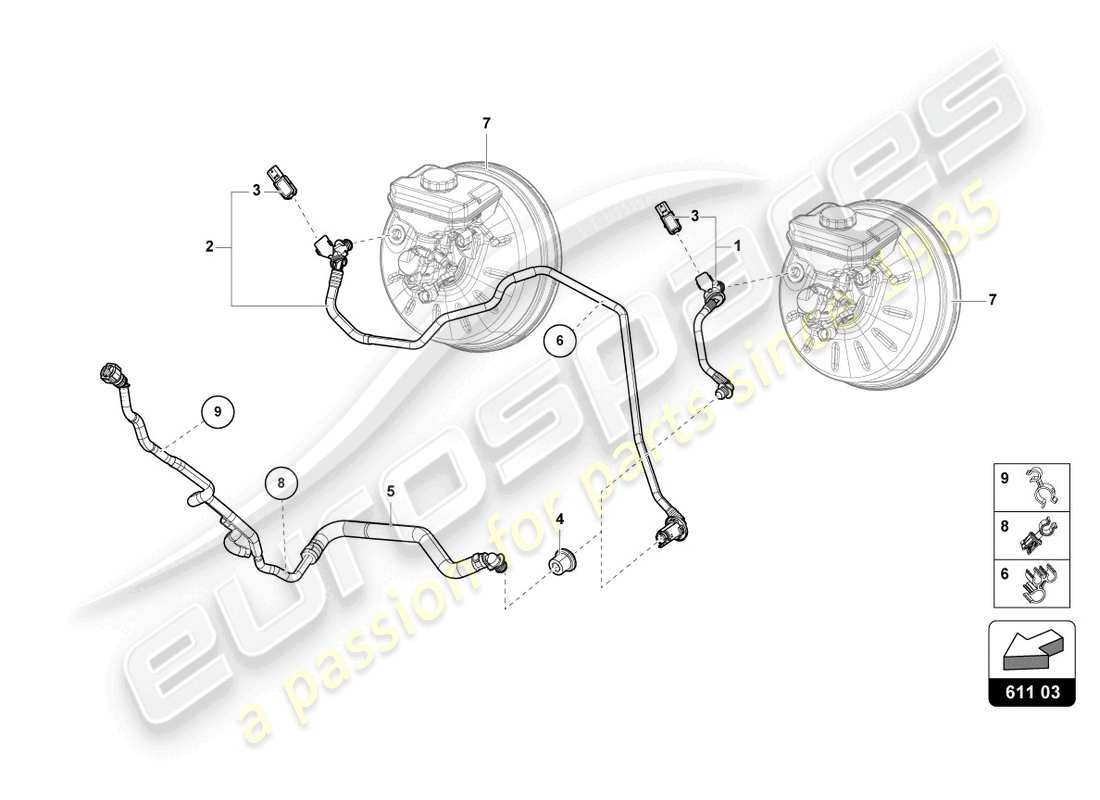 lamborghini urus (2022) vacuum hoses for brake servo parts diagram