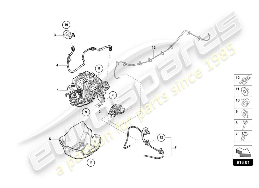 lamborghini urus (2021) lifting device parts diagram