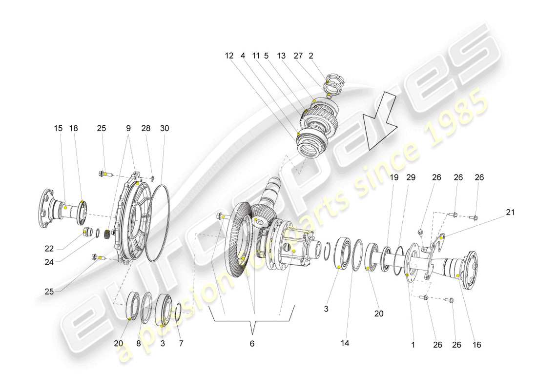 lamborghini gallardo coupe (2005) differential parts diagram
