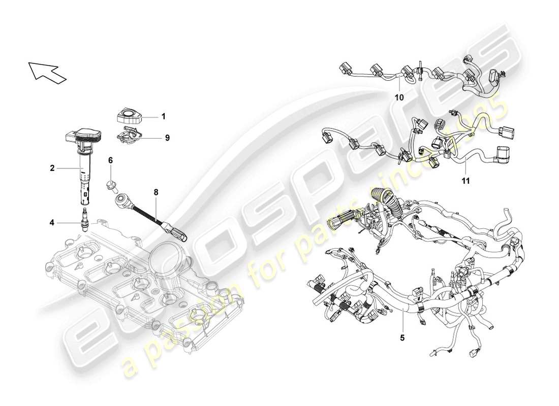 lamborghini lp560-4 spider (2013) spark plug parts diagram