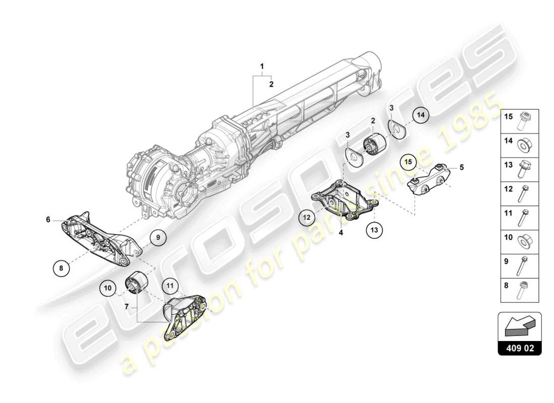 lamborghini sterrato (2024) support for front axle parts diagram