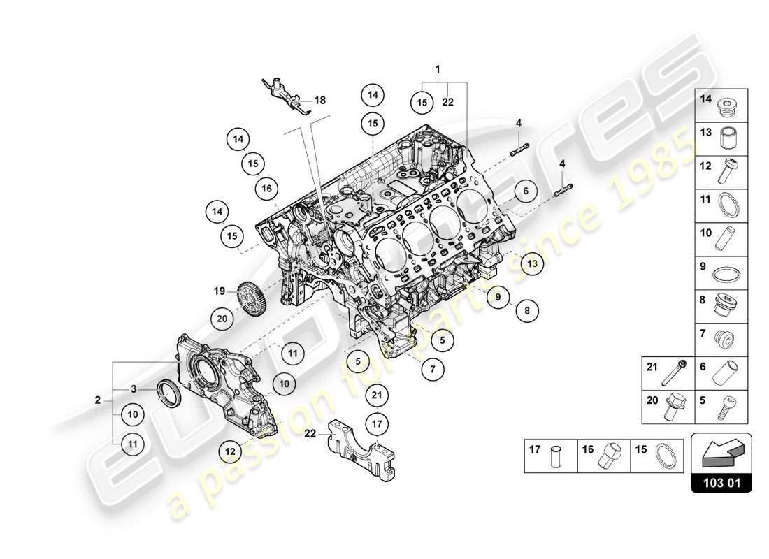 lamborghini urus (2021) crankcase parts diagram