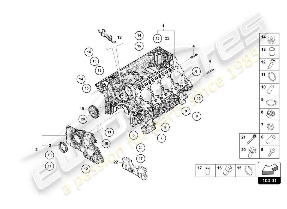 lamborghini urus (2019) crankcase parts diagram