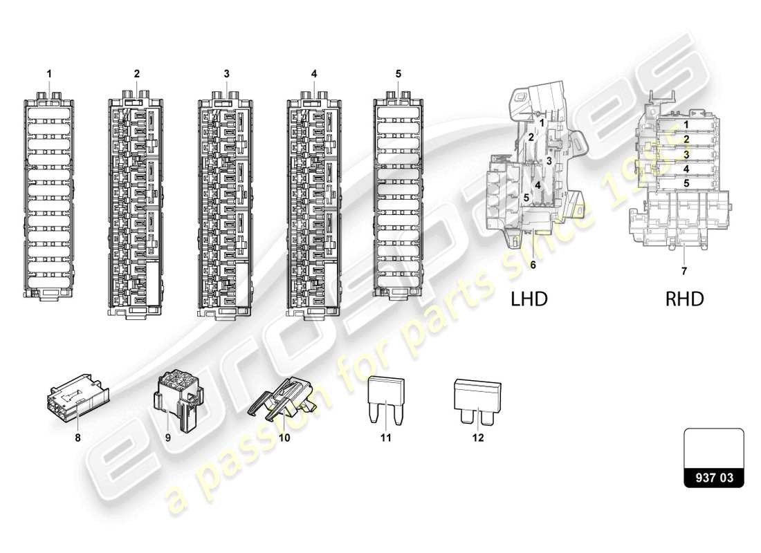 lamborghini urus (2020) fuses driver side parts diagram