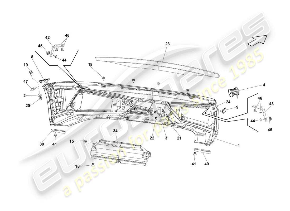 lamborghini lp570-4 sl (2012) bumper front parts diagram