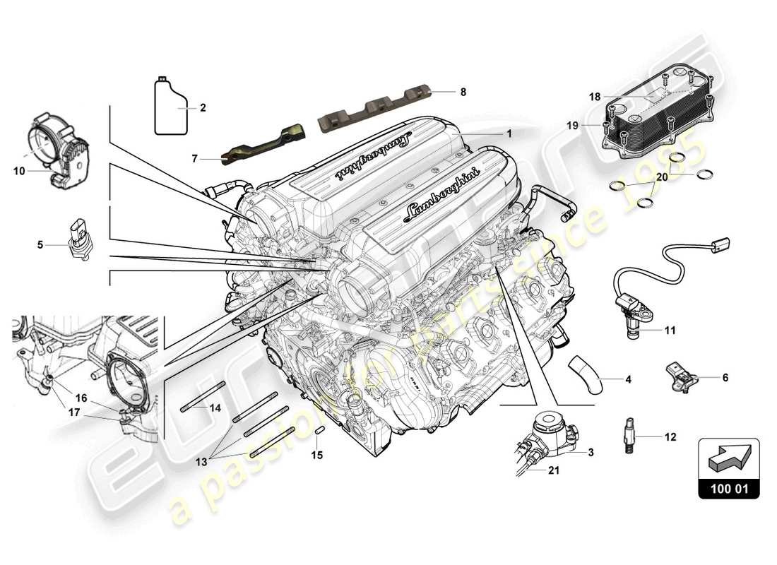 lamborghini super trofeo (2015) complete engine parts diagram