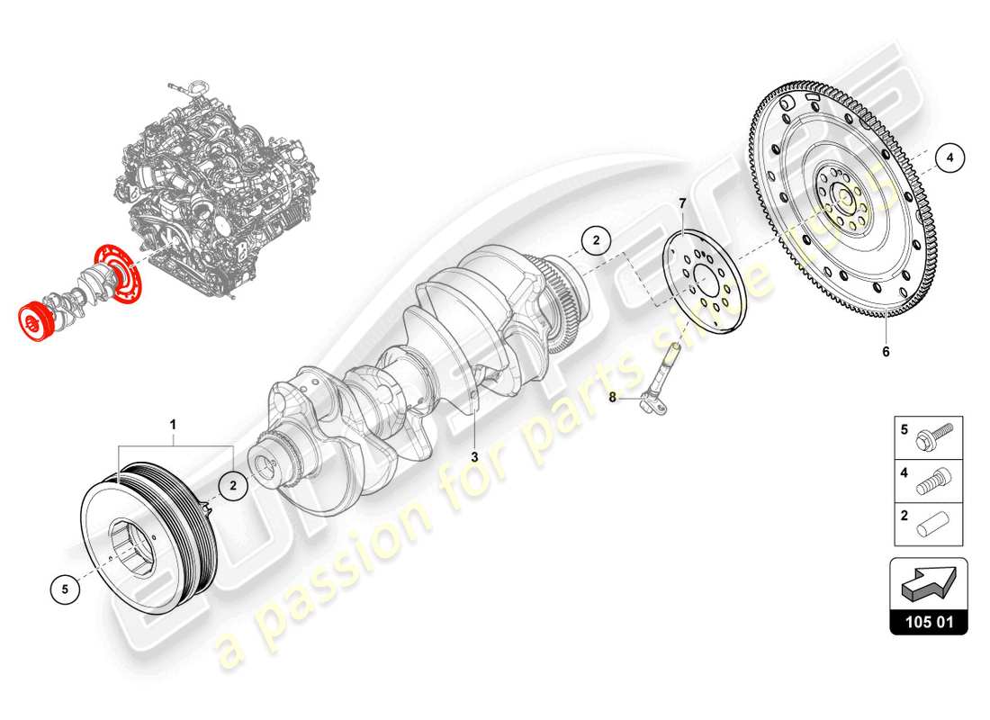 lamborghini urus (2021) flywheel parts diagram