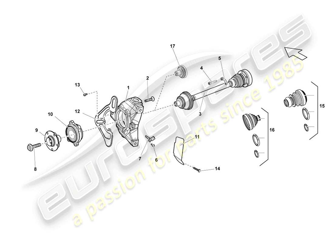 lamborghini lp560-4 coupe (2014) drive shaft front parts diagram