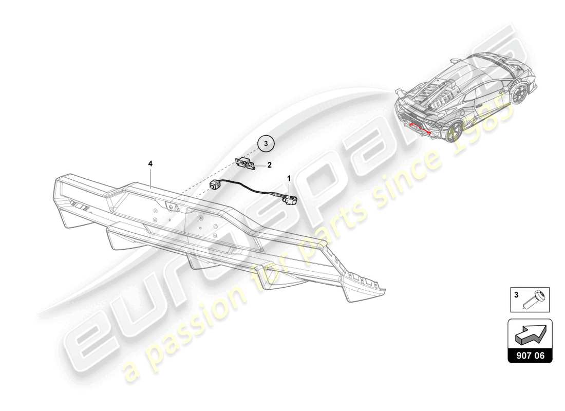 lamborghini sto (2024) reversing camera part diagram